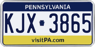PA license plate KJX3865