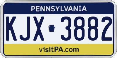 PA license plate KJX3882