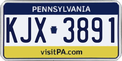 PA license plate KJX3891