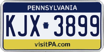 PA license plate KJX3899
