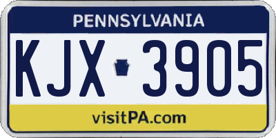 PA license plate KJX3905