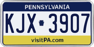 PA license plate KJX3907