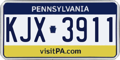 PA license plate KJX3911