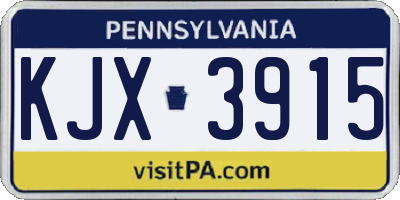 PA license plate KJX3915