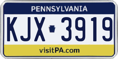 PA license plate KJX3919