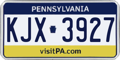 PA license plate KJX3927