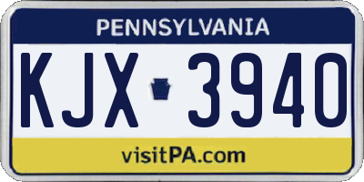 PA license plate KJX3940