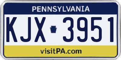 PA license plate KJX3951
