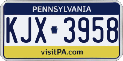 PA license plate KJX3958