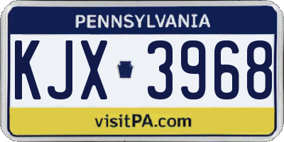 PA license plate KJX3968