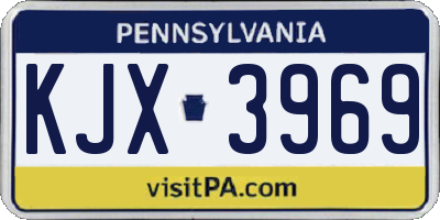 PA license plate KJX3969