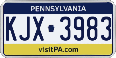 PA license plate KJX3983