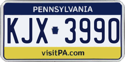 PA license plate KJX3990