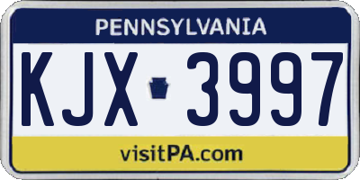 PA license plate KJX3997