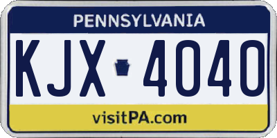 PA license plate KJX4040
