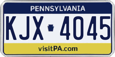 PA license plate KJX4045