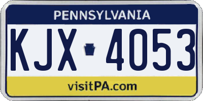 PA license plate KJX4053