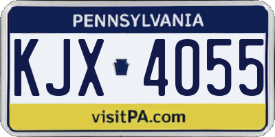 PA license plate KJX4055