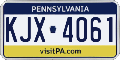 PA license plate KJX4061