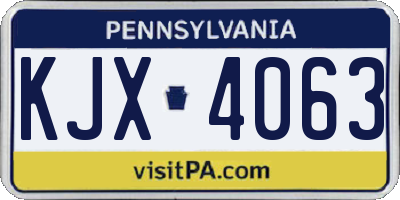 PA license plate KJX4063