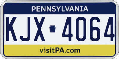 PA license plate KJX4064
