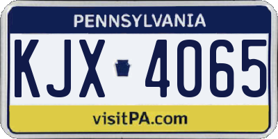 PA license plate KJX4065