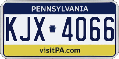 PA license plate KJX4066