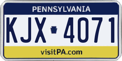 PA license plate KJX4071