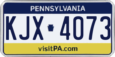PA license plate KJX4073