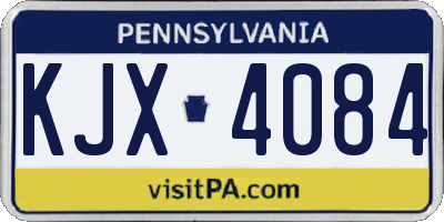 PA license plate KJX4084