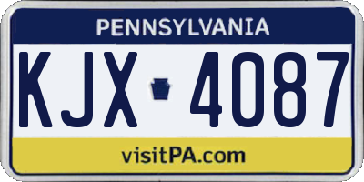 PA license plate KJX4087