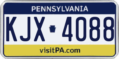 PA license plate KJX4088