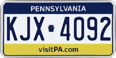 PA license plate KJX4092