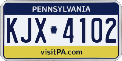 PA license plate KJX4102