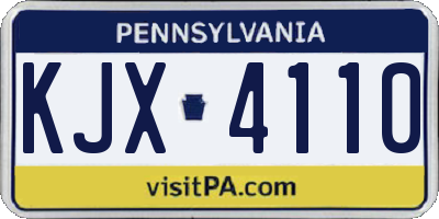 PA license plate KJX4110