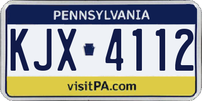 PA license plate KJX4112