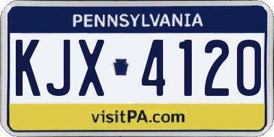 PA license plate KJX4120
