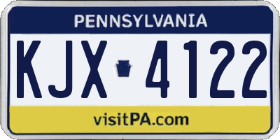 PA license plate KJX4122