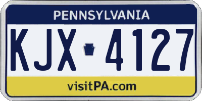 PA license plate KJX4127