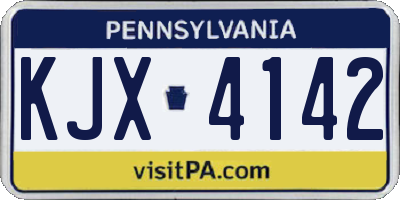 PA license plate KJX4142
