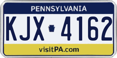 PA license plate KJX4162