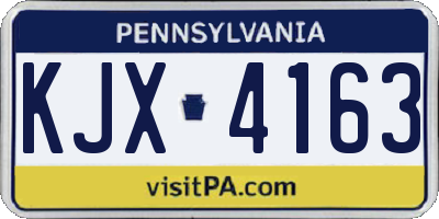 PA license plate KJX4163