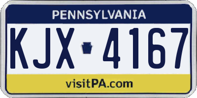 PA license plate KJX4167