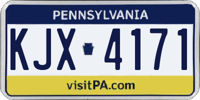 PA license plate KJX4171
