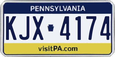 PA license plate KJX4174
