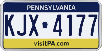 PA license plate KJX4177