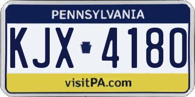 PA license plate KJX4180