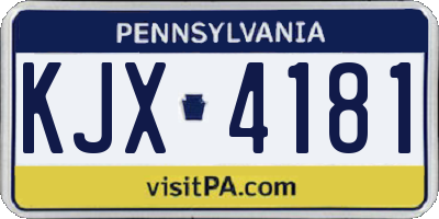 PA license plate KJX4181