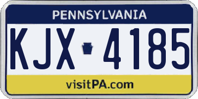 PA license plate KJX4185