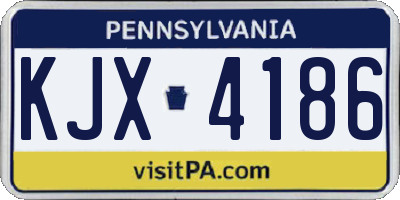 PA license plate KJX4186